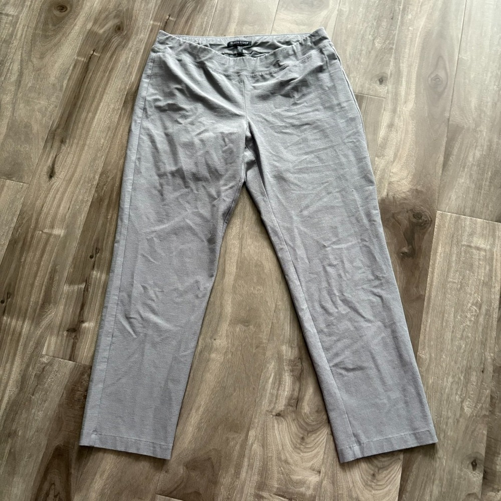 Eileen Fisher Womens Gray Low Rise Comfort Stretch Pull On Cropped Pants Size PS